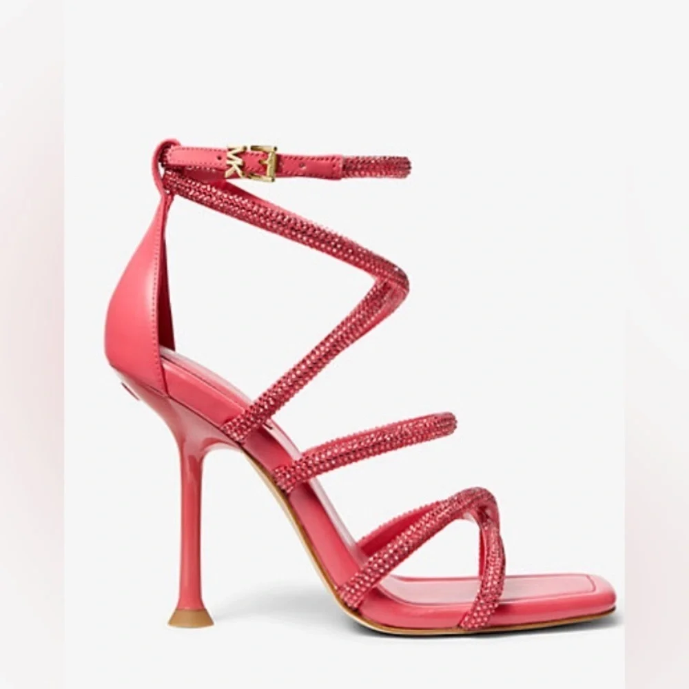 NEW- MICHAEL MICHAEL KORS
Imani Embellished Scuba Faux Leather Sandal. Size 8.5. - Picture 2 of 6